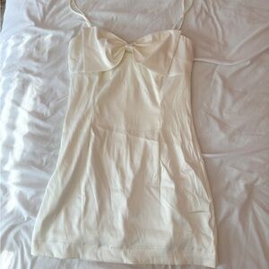 Altar’d State White Bow Front Mini Dress Size Medium